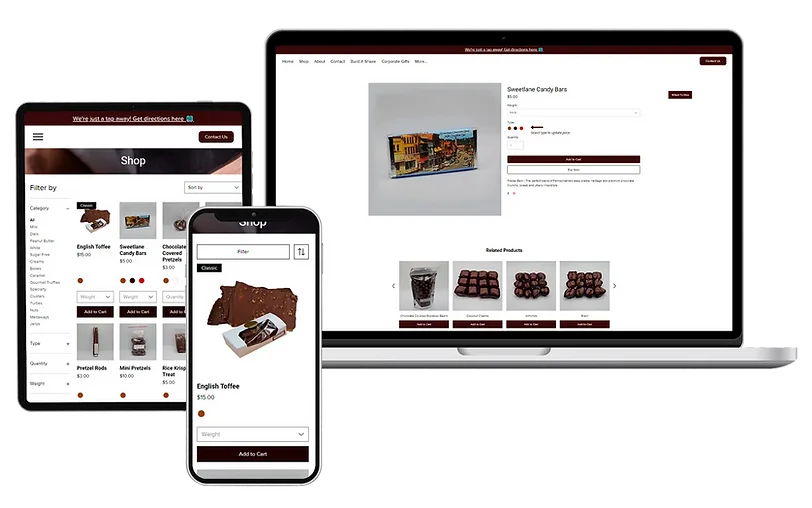 A secondary display of the new Sweetlane website