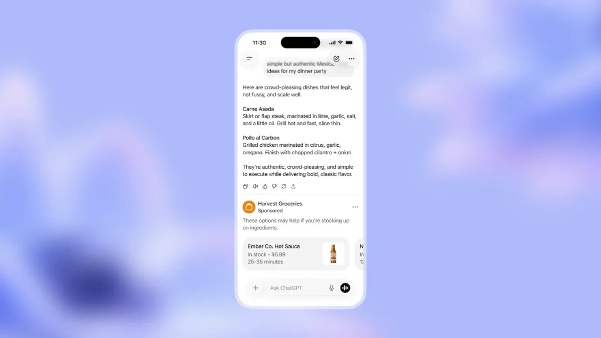 A ChatGPT interactive ad demo