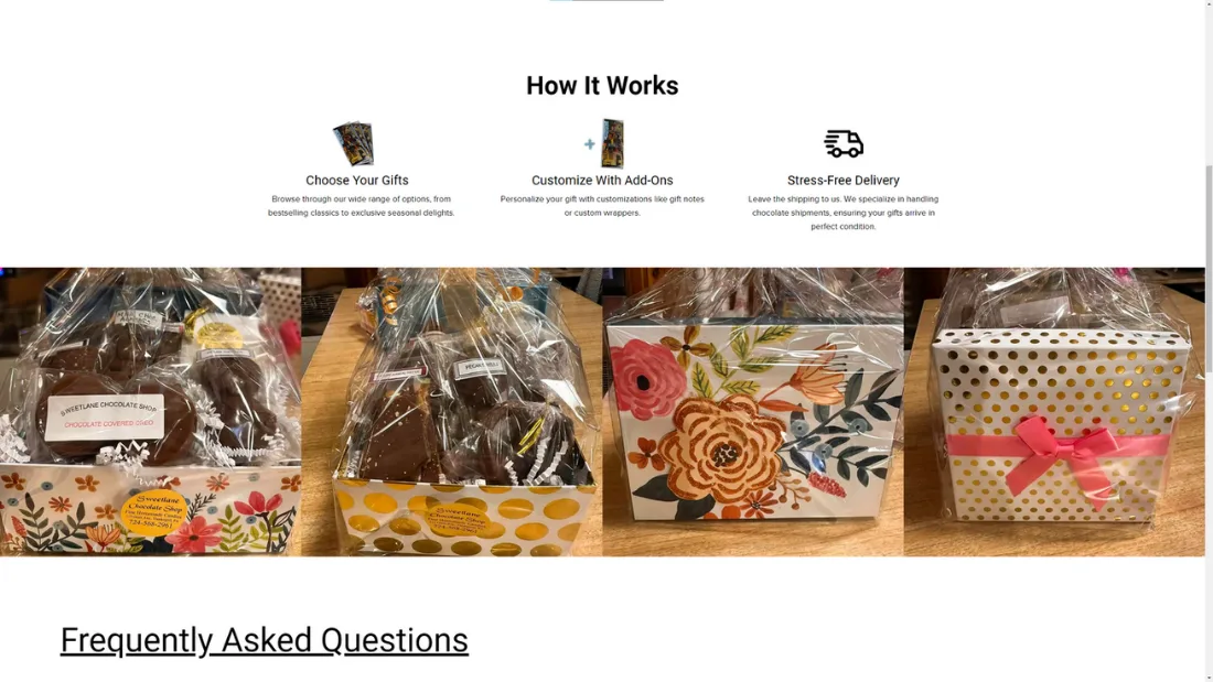 Sweetlane website screen